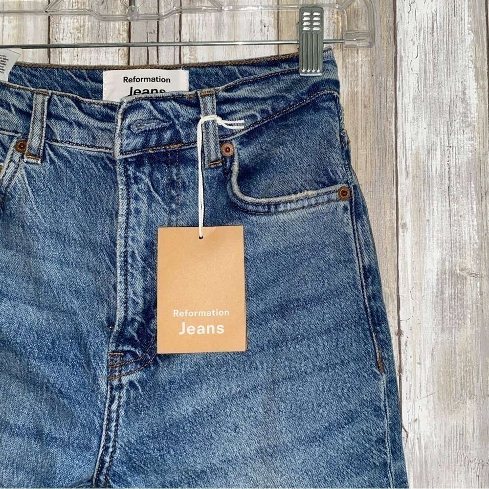 Reformation Liza Ultra High Rise Straight Jeans Size 24 NWT Sustainable Denim - Picture 10 of 12
